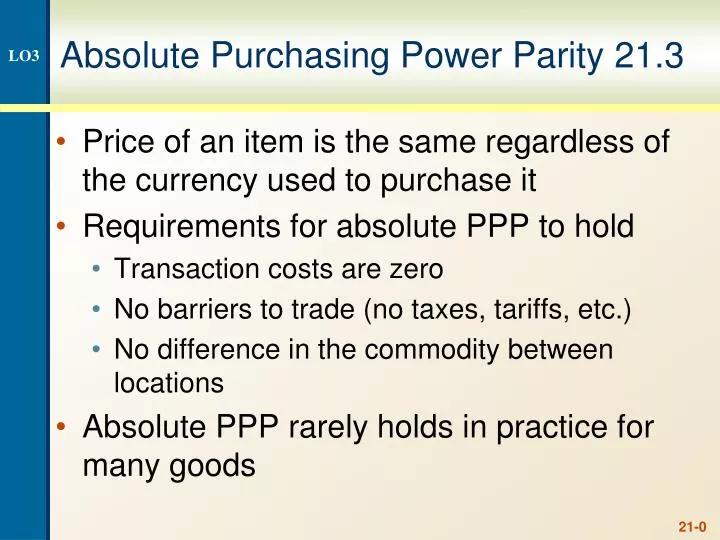absolute purchasing power parity 21 3