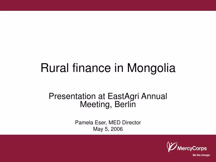 rural finance in mongolia