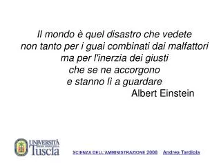 SCIENZA DELL’AMMINISTRAZIONE 2008 Andrea Tardiola