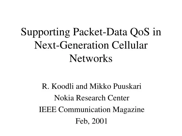 supporting packet data qos in next generation cellular networks