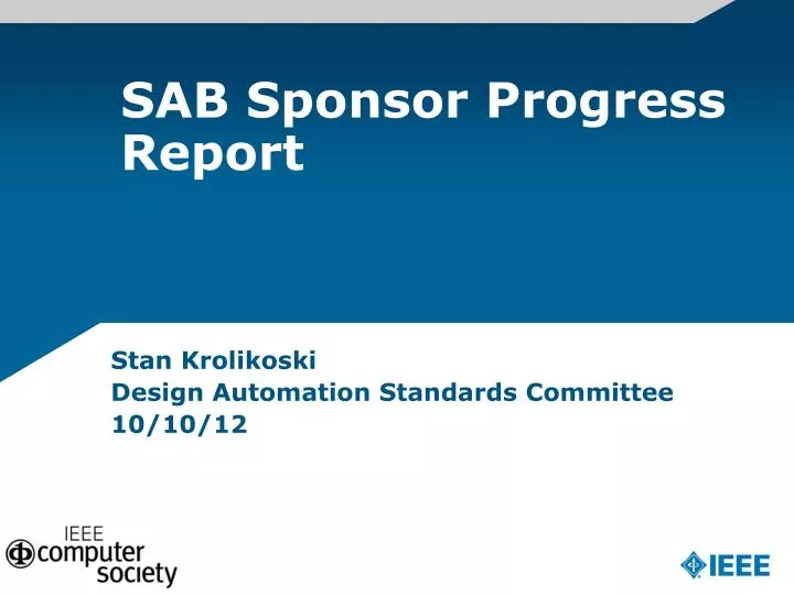 sab sponsor progress report