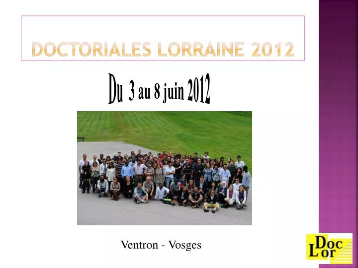 doctoriales lorraine 2012