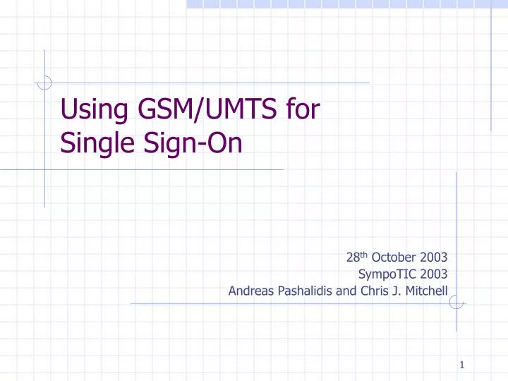 using gsm umts for single sign on
