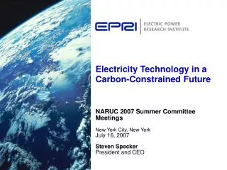 Electricity Technology in a Carbon-Constrained Future