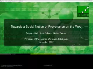 Towards a Social Notion of Provenance on the Web