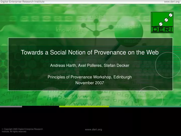 towards a social notion of provenance on the web