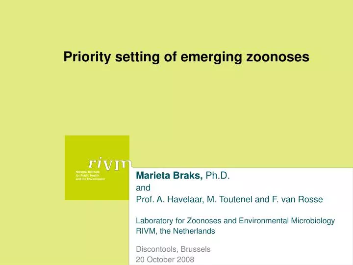 priority setting of emerging zoonoses