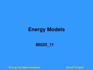 Energy Models