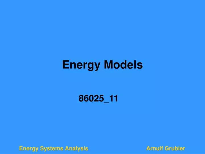 energy models