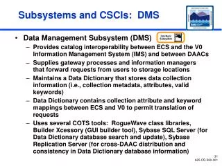 Subsystems and CSCIs: DMS