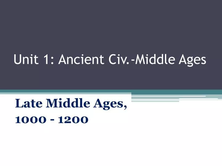 unit 1 ancient civ middle ages
