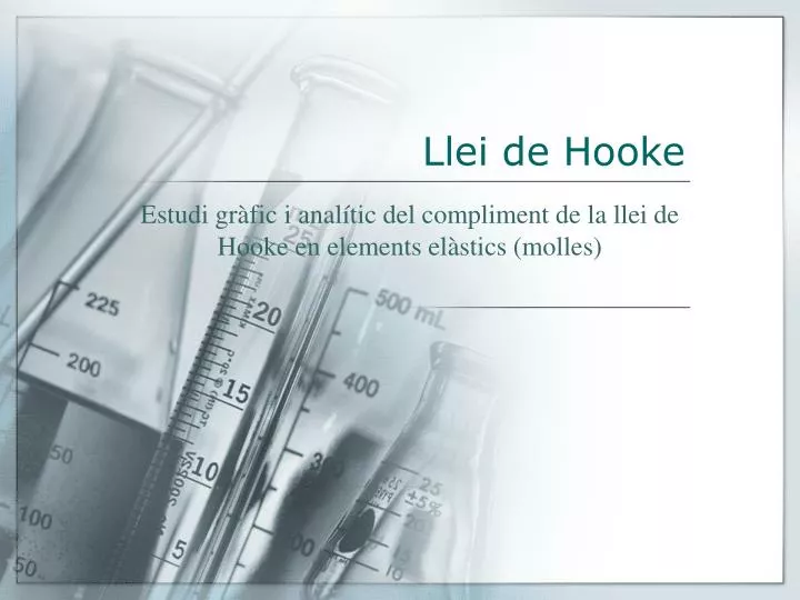 estudi gr fic i anal tic del compliment de la llei de hooke en elements el stics molles