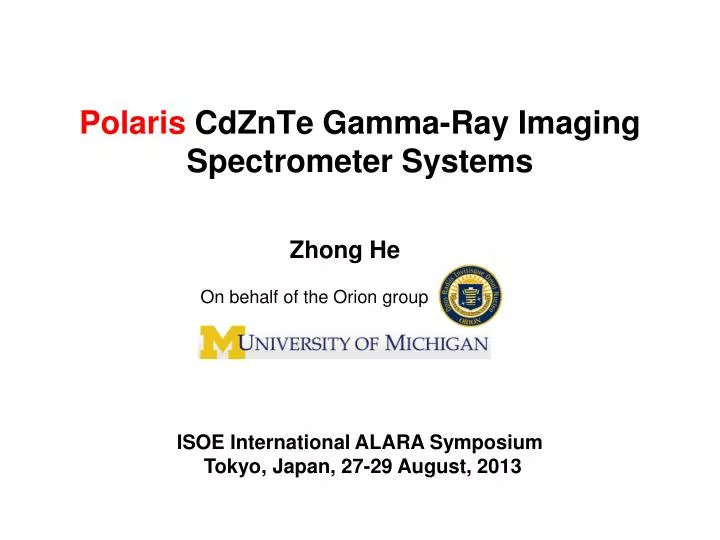 polaris cdznte gamma ray imaging spectrometer systems