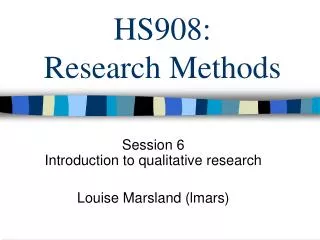 HS908: Research Methods