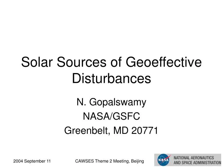 solar sources of geoeffective disturbances