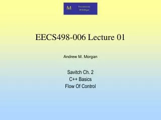 EECS498-006 Lecture 01