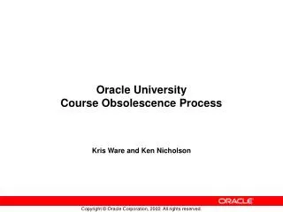 Oracle University Course Obsolescence Process