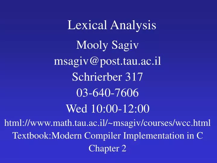 lexical analysis