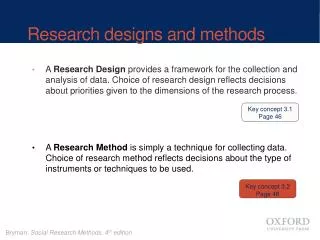 Research designs and methods