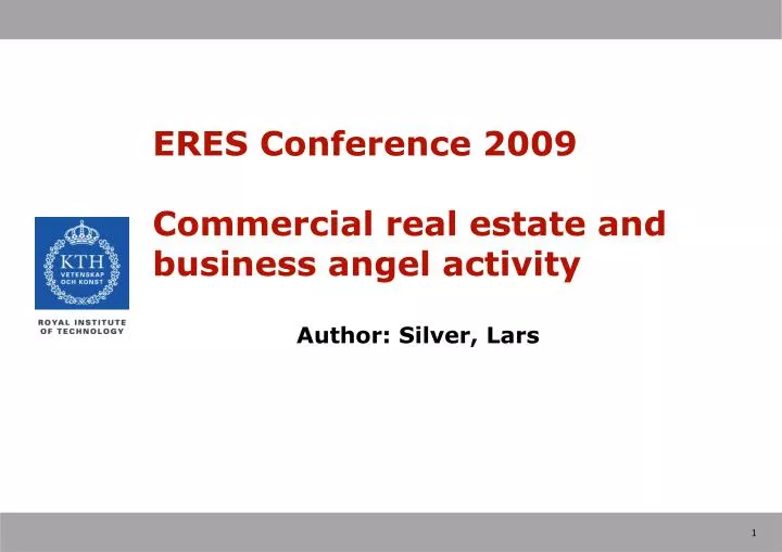 eres conference 2009 commercial real estate and business angel activity
