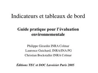 indicateurs et tableaux de bord