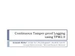 Continuous Tamper-Proof Logging with TPM 2.0 for Enhanced Security Auditing - slide 1