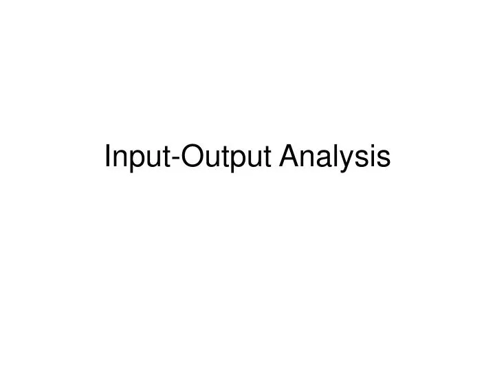input output analysis