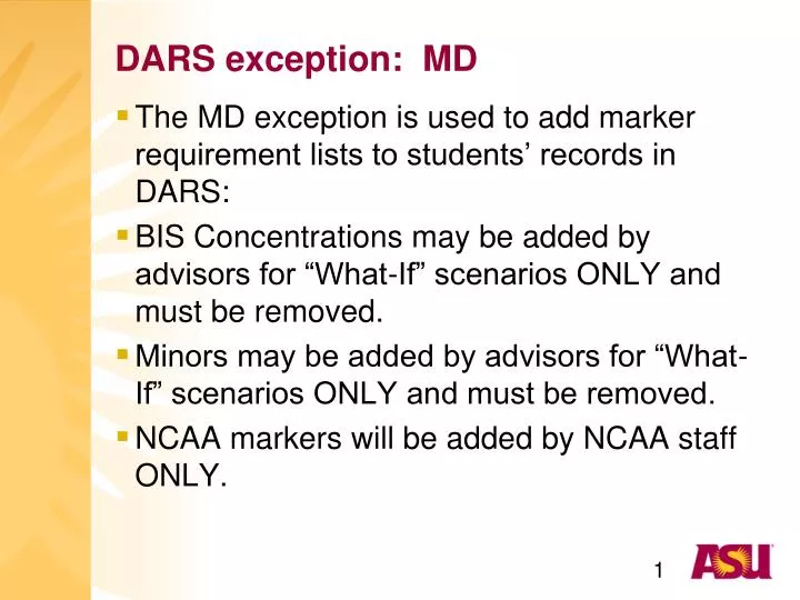 dars exception md
