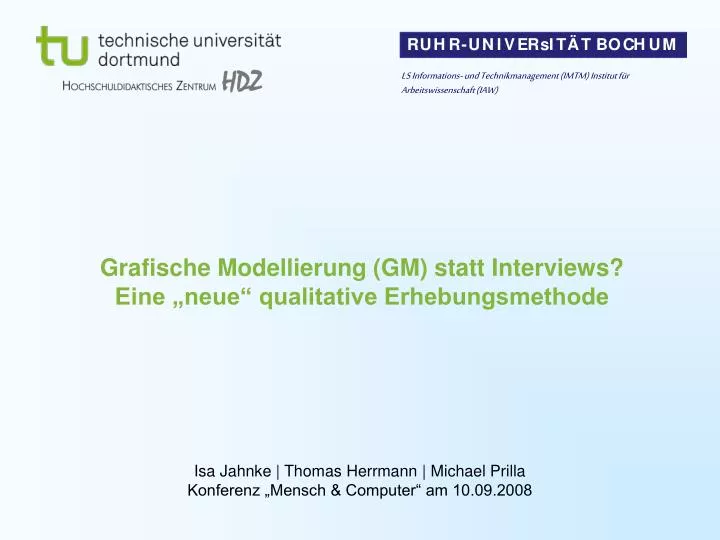 grafische modellierung gm statt interviews eine neue qualitative erhebungsmethode