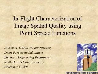 In-Flight Characterization of Image Spatial Quality using Point Spread Functions