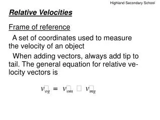 Relative Velocities