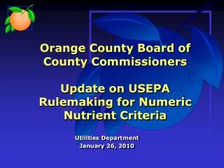 Utilities Department January 26, 2010