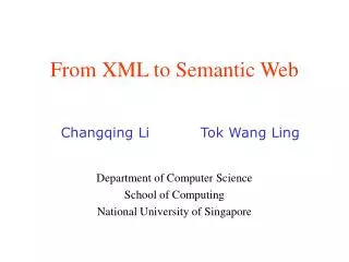 From XML to Semantic Web