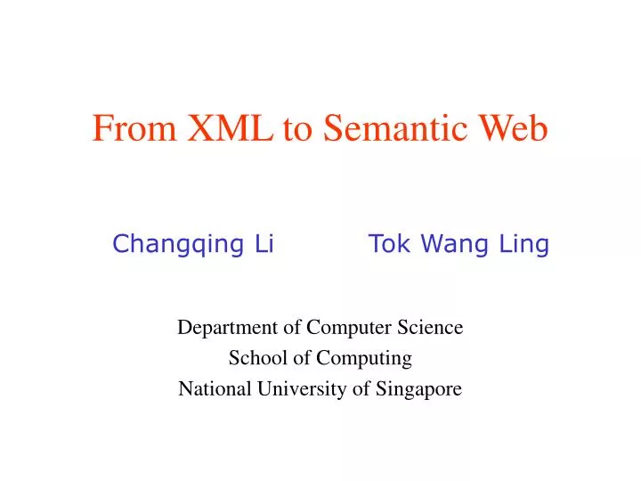 from xml to semantic web