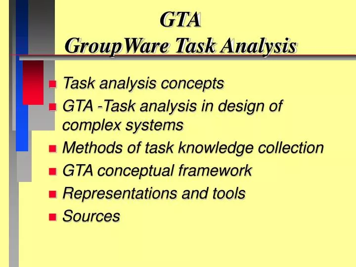 gta groupware task analysis