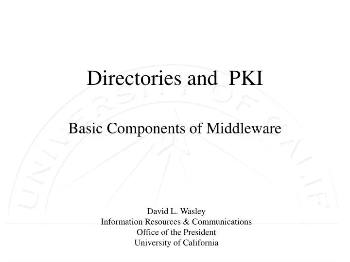 directories and pki