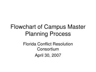 Flowchart of Campus Master Planning Process