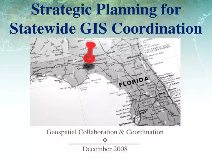 strategic planning for statewide gis coordination