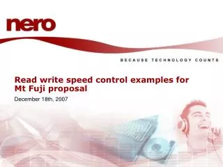 Read write speed control examples for Mt Fuji proposal