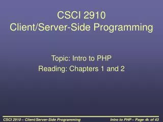 CSCI 2910 Client/Server-Side Programming