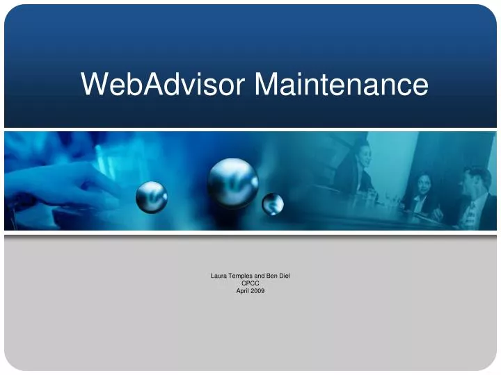 webadvisor maintenance
