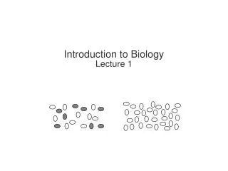 Introduction to Biology Lecture 1