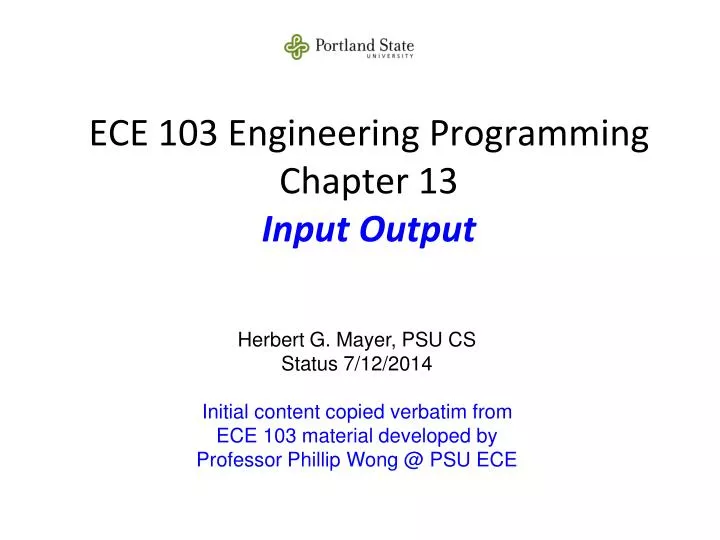 ece 103 engineering programming chapter 13 input output