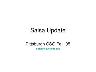 Salsa Update