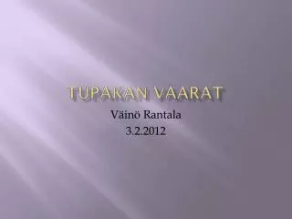 Tupakan vaarat