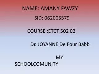 NAME: AMANY FAWZY