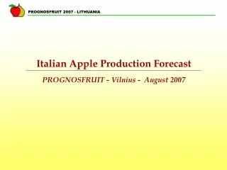 Italian Apple Production Forecast