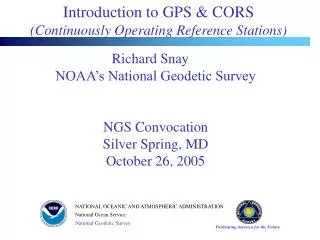 Introduction to GPS &amp; CORS (Continuously Operating Reference Stations)