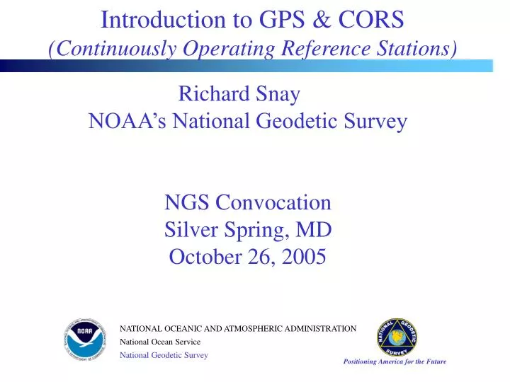 introduction to gps cors continuously operating reference stations