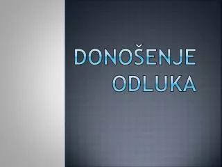 dono enje odluka